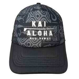 Kai Aloha Maui Hawaii Snapback Trucker Cap Multicolor OS Adjustable Mesh Back